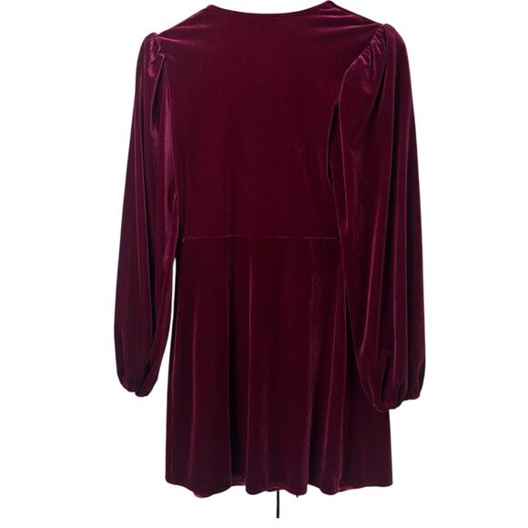 GIANNI BINI LIGHTON WRAP MERLOT WOMEN XS MINI DRESS BRAND NEW WITH TAGS - Picture 3 of 6